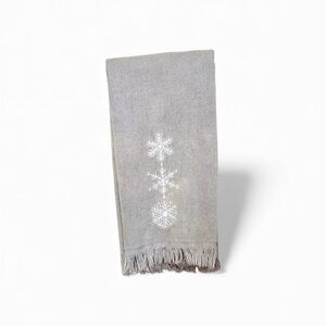 Gray Snowflake Embroidered Holiday Hand Towel from WONDERSHOP